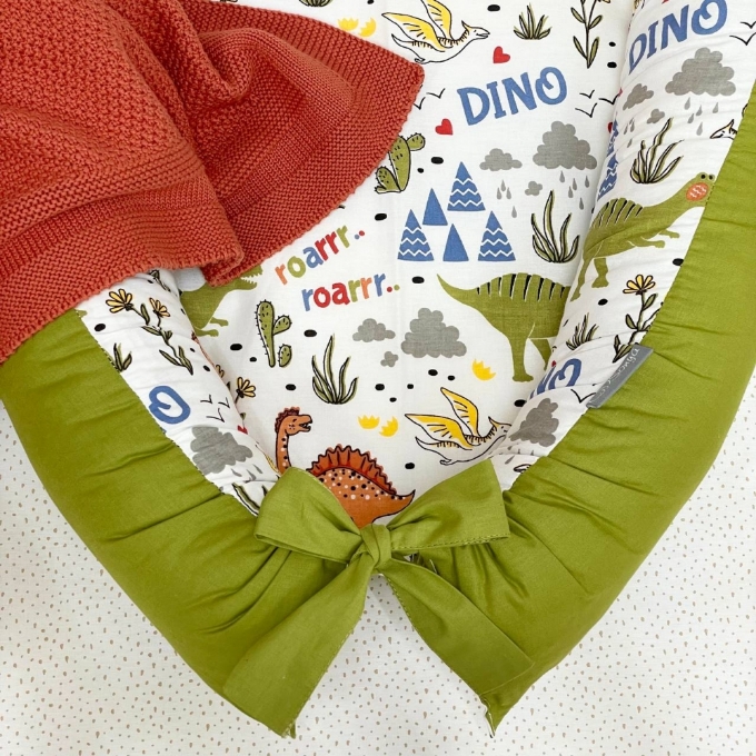 Protectie somn – Baby Nest Dino olive
